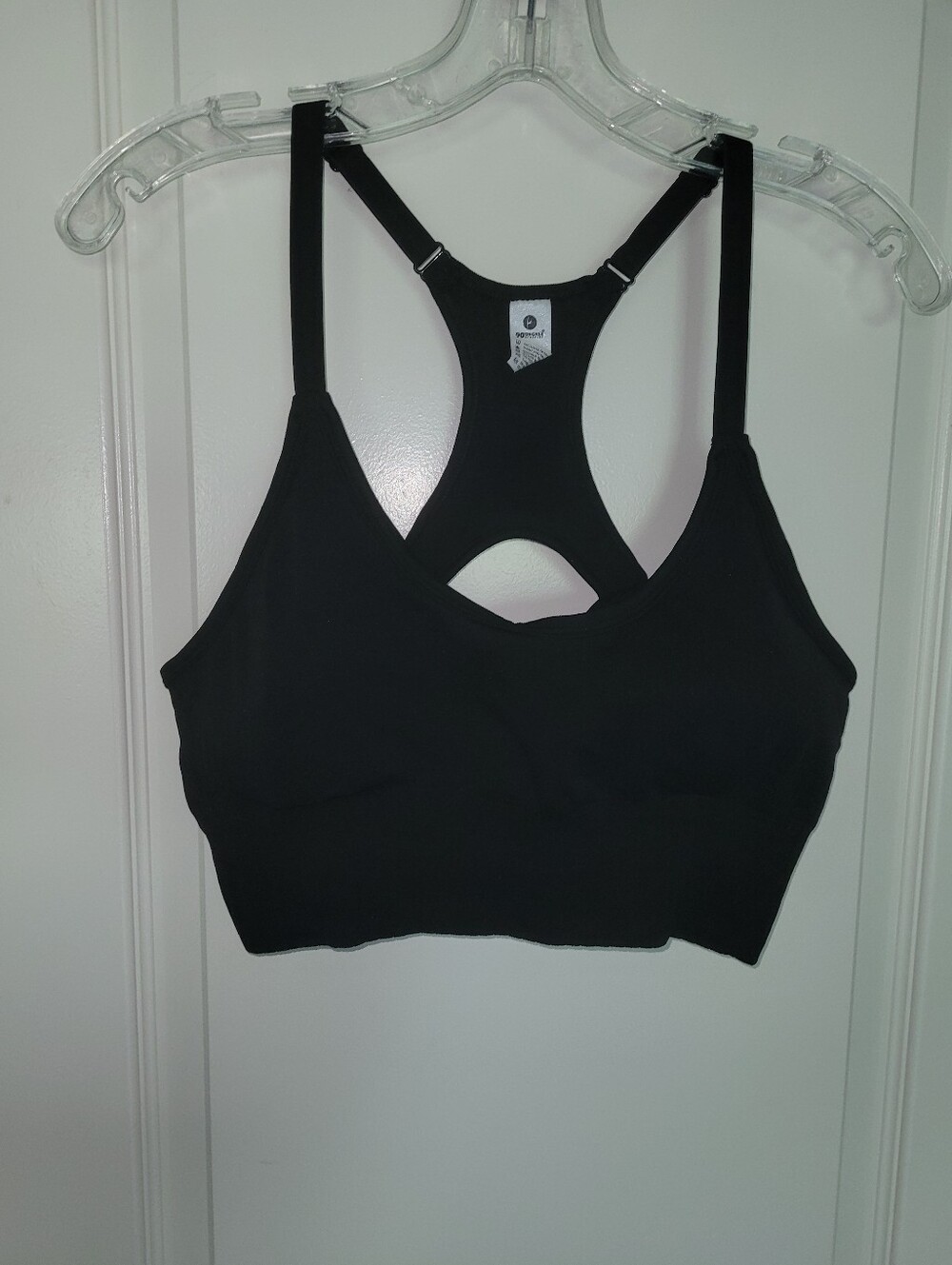 Seamless Black Racerback Sports Bra